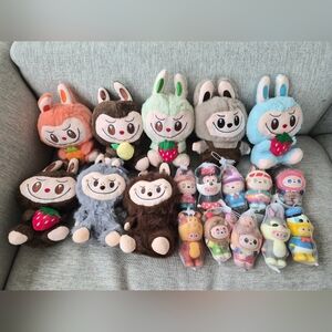 Bundle Of 8 Labubu Plush And 10 Squishys
